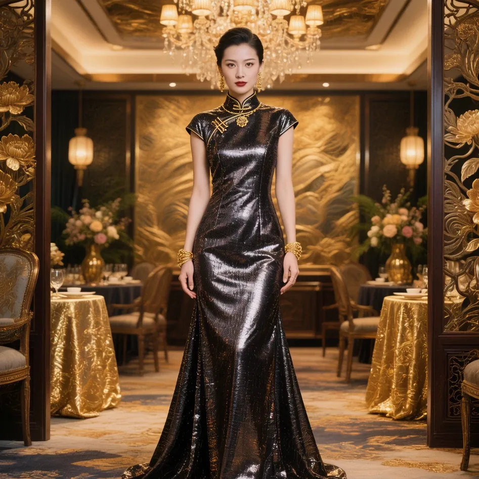 新中式女装聚会派对香云纱穿搭指南